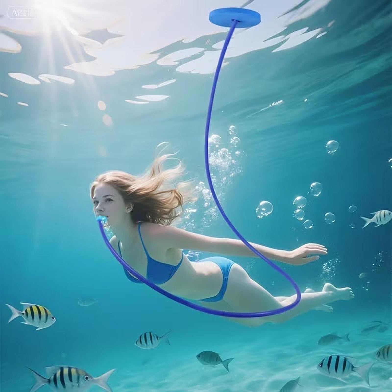 Aquatic Sports Swimming - Duiksnorkel van siliconen, draagbaar, volledig droog,